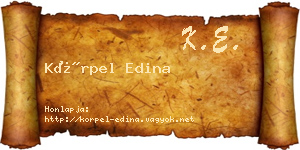 Körpel Edina névjegykártya